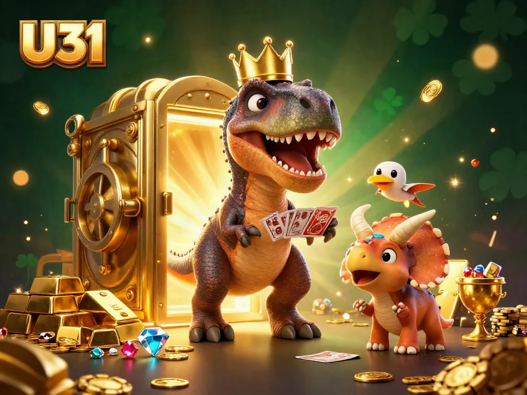 U31 characters engaging in card games and stacking chips for exciting online casino action.