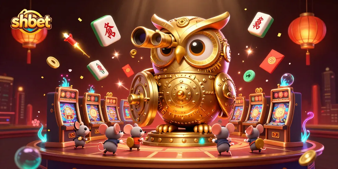 Experience thrilling gameplay at shbet with golden owl overseeing the vibrant casino floor.