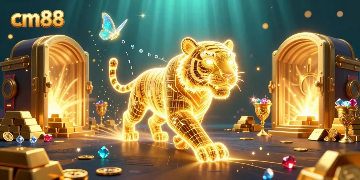 Experience the thrill of cm88 in a vibrant casino landscape with golden treasures and rich game elements.