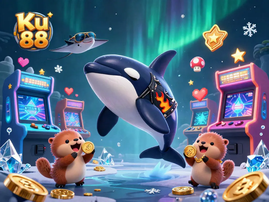 Engage in exciting betting opportunities at Ku 88, featuring vibrant characters and golden gaming elements.