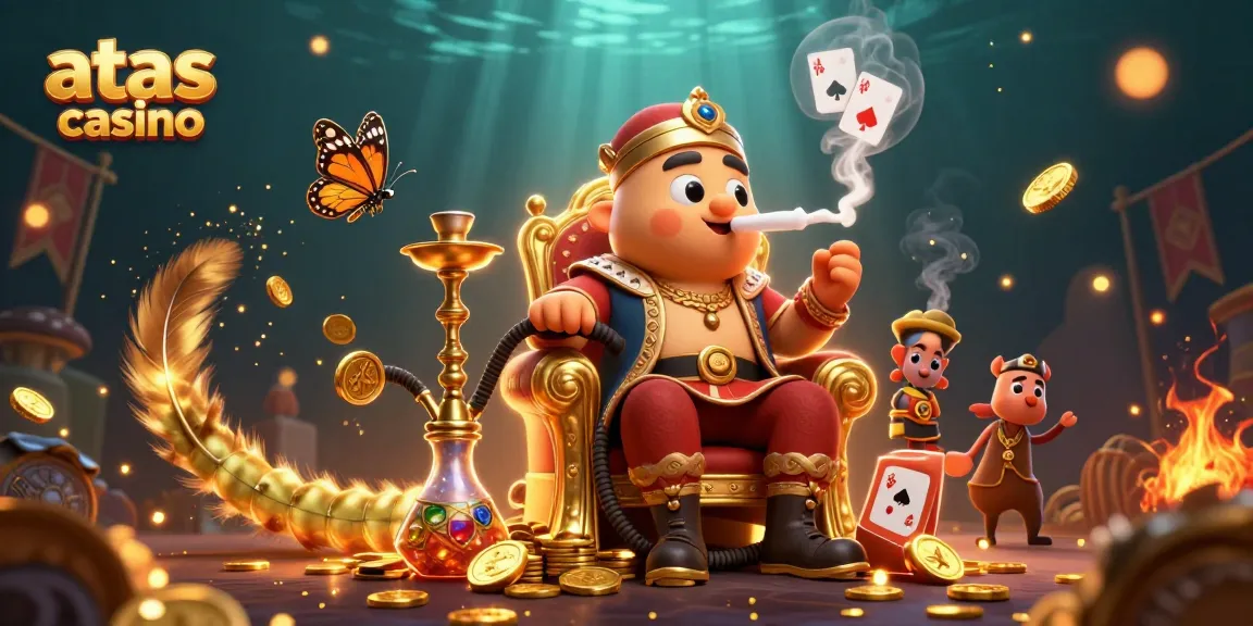 Experience excitement at atas casino with a vibrant 3D illustration of energetic gameplay and casino elements.
