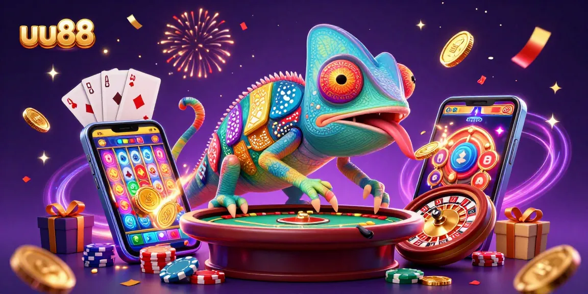 Experience thrilling moments at uu88, where a colorful chameleon owner captures the excitement of casino gaming!