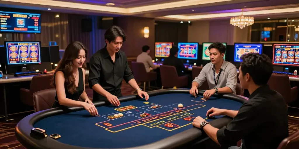 Dewalive Resmi players enjoying a vibrant live casino experience with immersive interactions and high-stakes excitement.