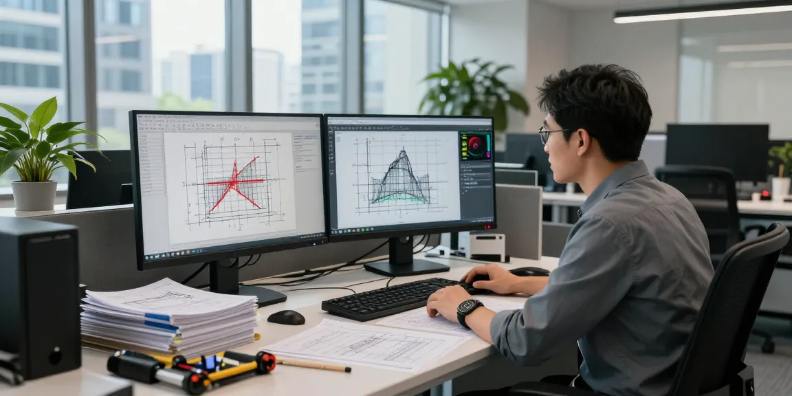 Seismic Design Engineer USA reviewing building structures data in a modern office