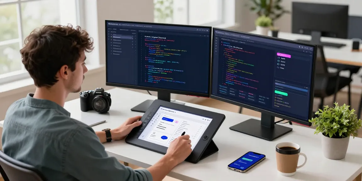Kinetiq Hyperliquid workspace featuring blockchain developer analyzing staking data on dual monitors, showcasing modern DeFi innovation and technology.
