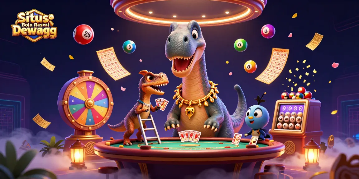 Situs Bola Resmi Dewagg showcases a vibrant 3D casino scene packed with exciting gambling elements