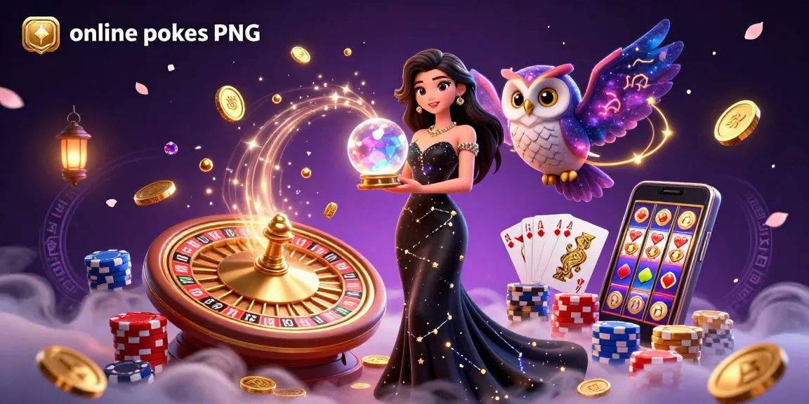 Spin and win exciting online pokies PNG with vibrant casino elements and mystical ambiance.