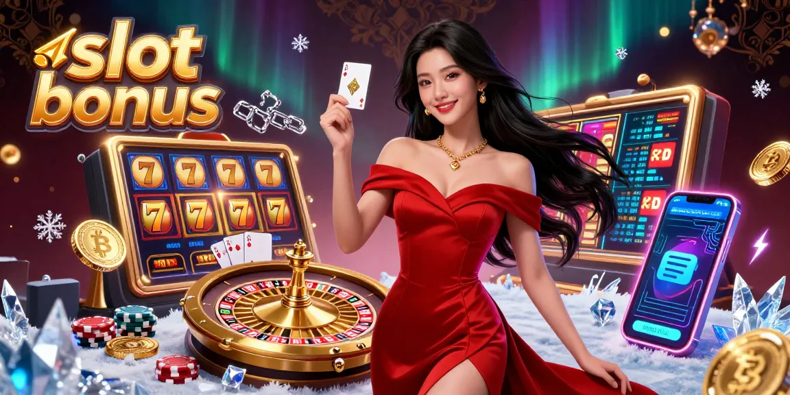 Experience the thrill of a slot bonus with our glamorous casino scene showcasing vibrant gaming elements.