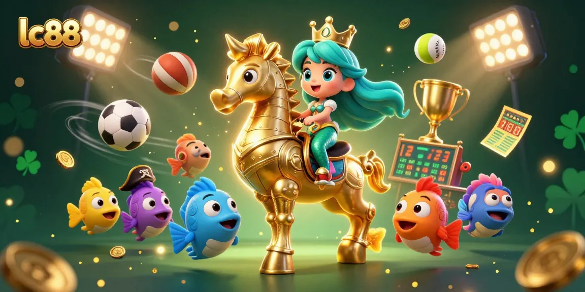 Join the excitement at LC88 with vibrant gameplay, celebrating wins with gold coins and sports elements.