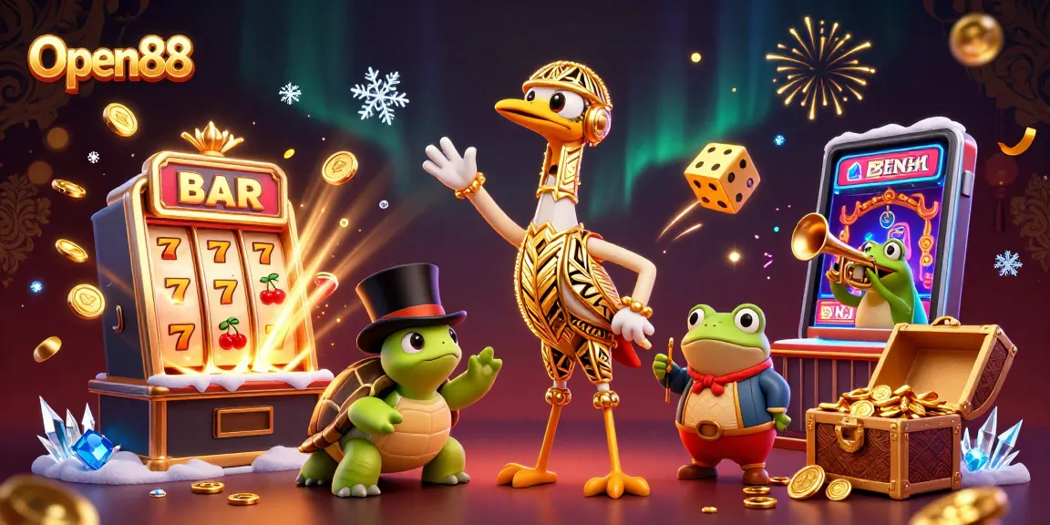 Engage with Open88's exciting casino games featuring vibrant characters and thrilling jackpot elements.