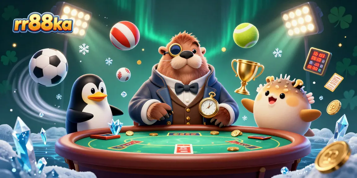 Experience thrilling gameplay at rr88ka with a jolly walrus playing poker against spirited competitors.