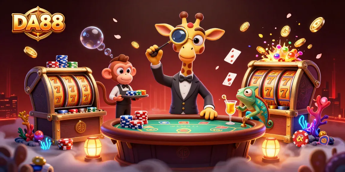 Experience thrilling gameplay at DA88 with high-stakes poker and vibrant slot machines in an exciting casino ambiance.