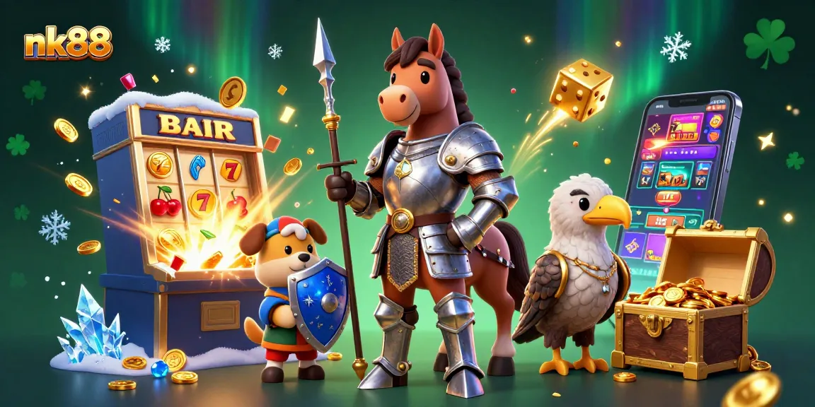 Experience thrilling jackpots at nk88 with vibrant slot machines and animated casino scenes.