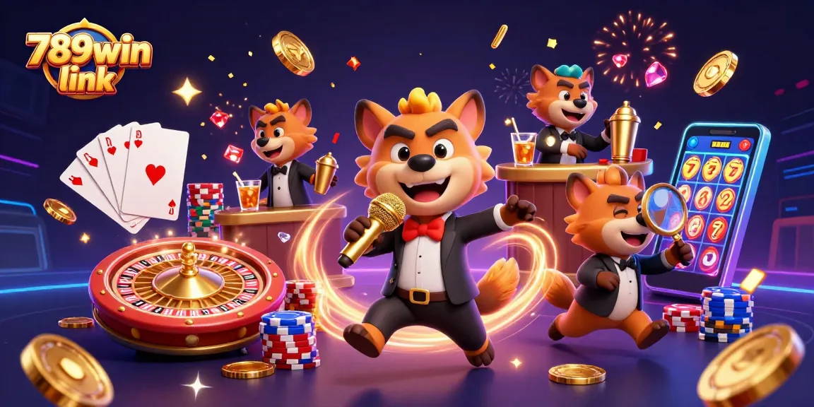 Engage with the thrilling world of 789win link at a dynamic casino, featuring animated hyenas.