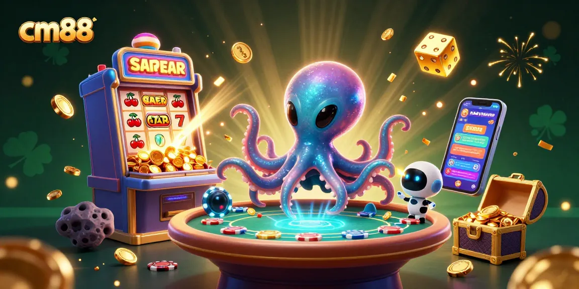 Experience excitement at cm88 with alien characters immersed in a vibrant casino scene filled with action.