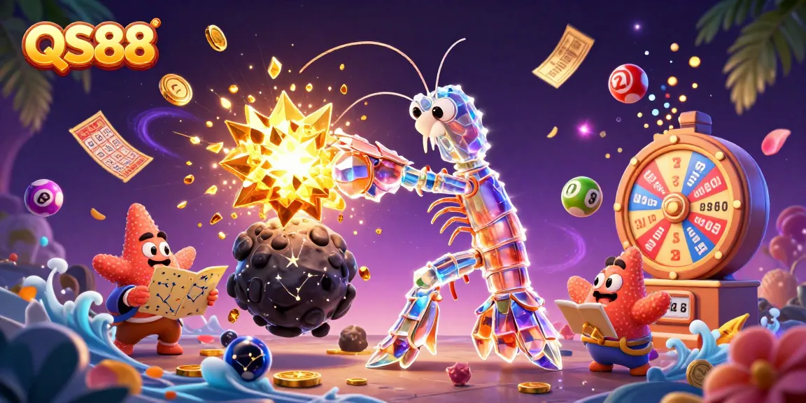 Experience the excitement of QS88 with vibrant lottery elements and a galactic theme.
