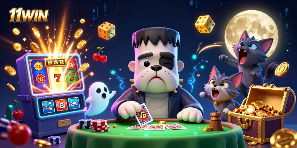 Experience thrilling gameplay at 11WIN with spooky fun characters and vibrant casino action.