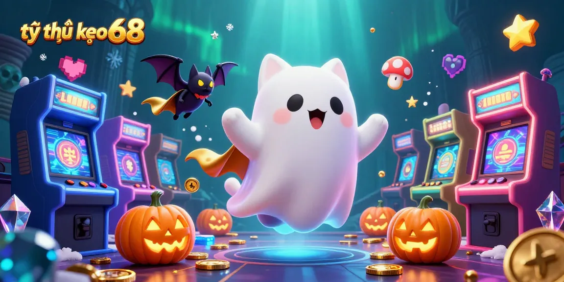 Experience thrilling gameplay with tỷ lệ kèo 68 in a vibrant haunted casino scene.