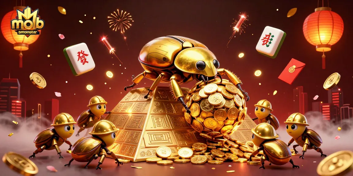 Engage in thrilling gameplay at mobamonster, where golden beetles symbolize wealth and luck.